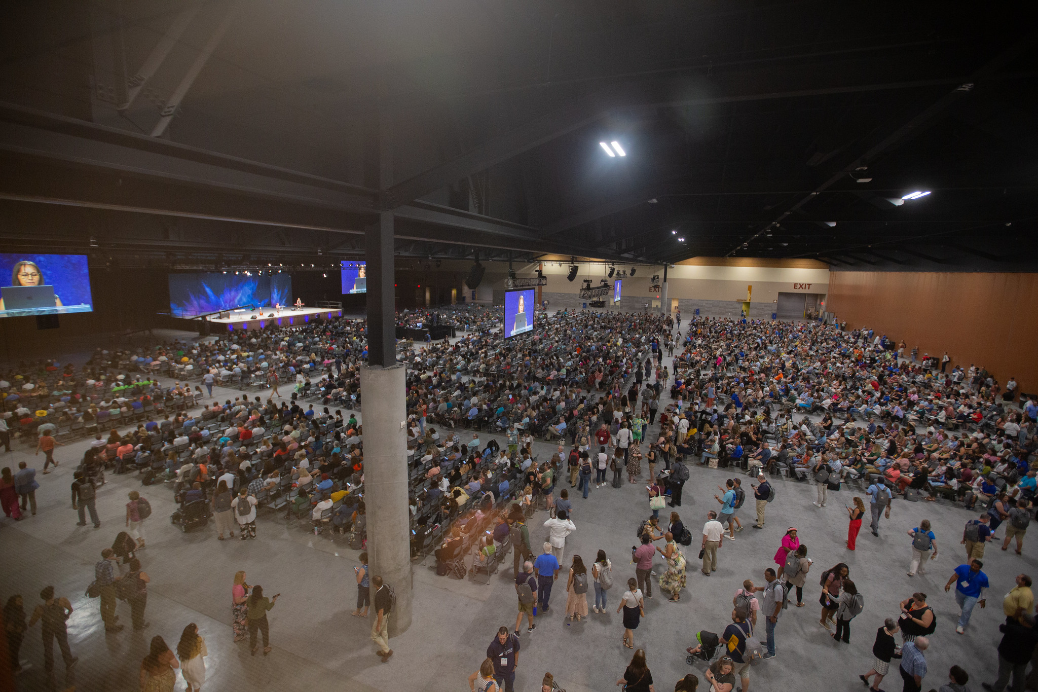 Attendees get ready for the start of a general session at the 2023 NAD Educators' Convention held Aug. 7-10, 2023, in Phoenix, Arizona. Photo by Anthony White