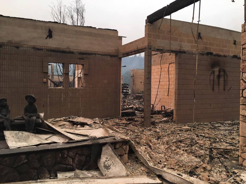 destroyed school
