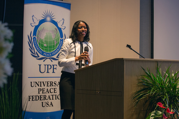 Dr. Melissa Leslie speaks on "Finding Direction," at the "Uplift and Empower Women in 2018" International Women's Day Forum.
