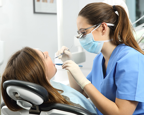 stock photo of dentist with patient