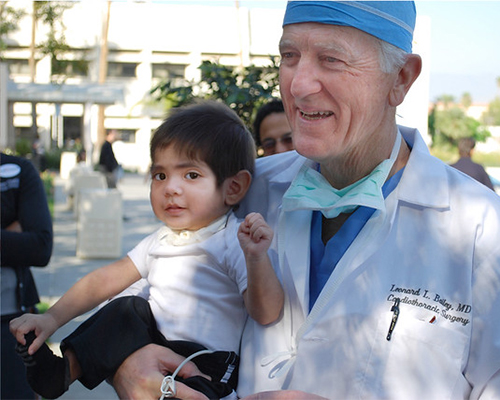 Dr. Leonard Bailey and a patient in 2009.