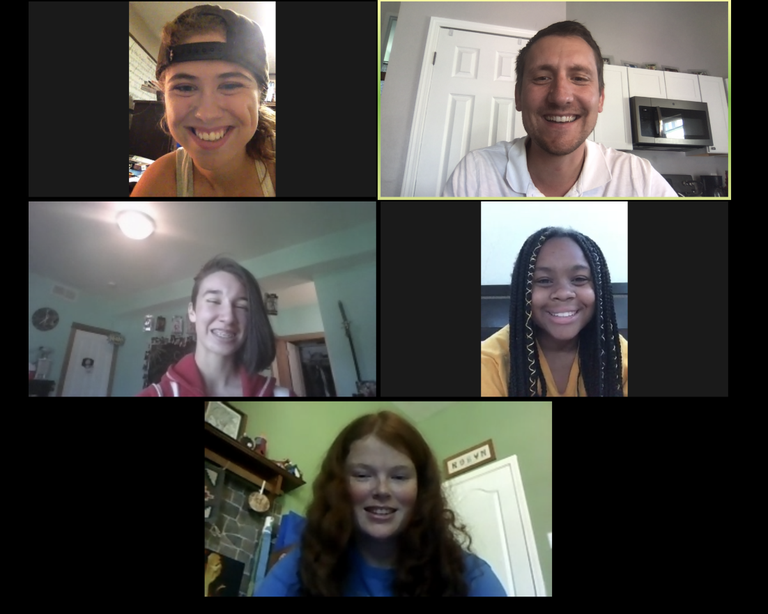zoom call with matt hasty and some of the team preparing for tinytowns4jesus