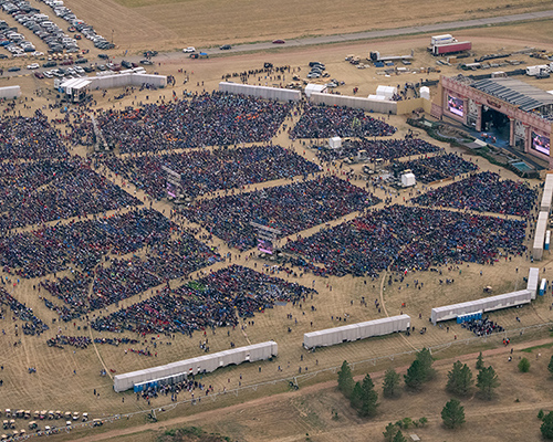 Aerial view of 2024 camporee in gillette, wyoming, crowd of about 50,000