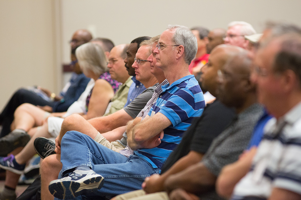 attendees listen to lecture