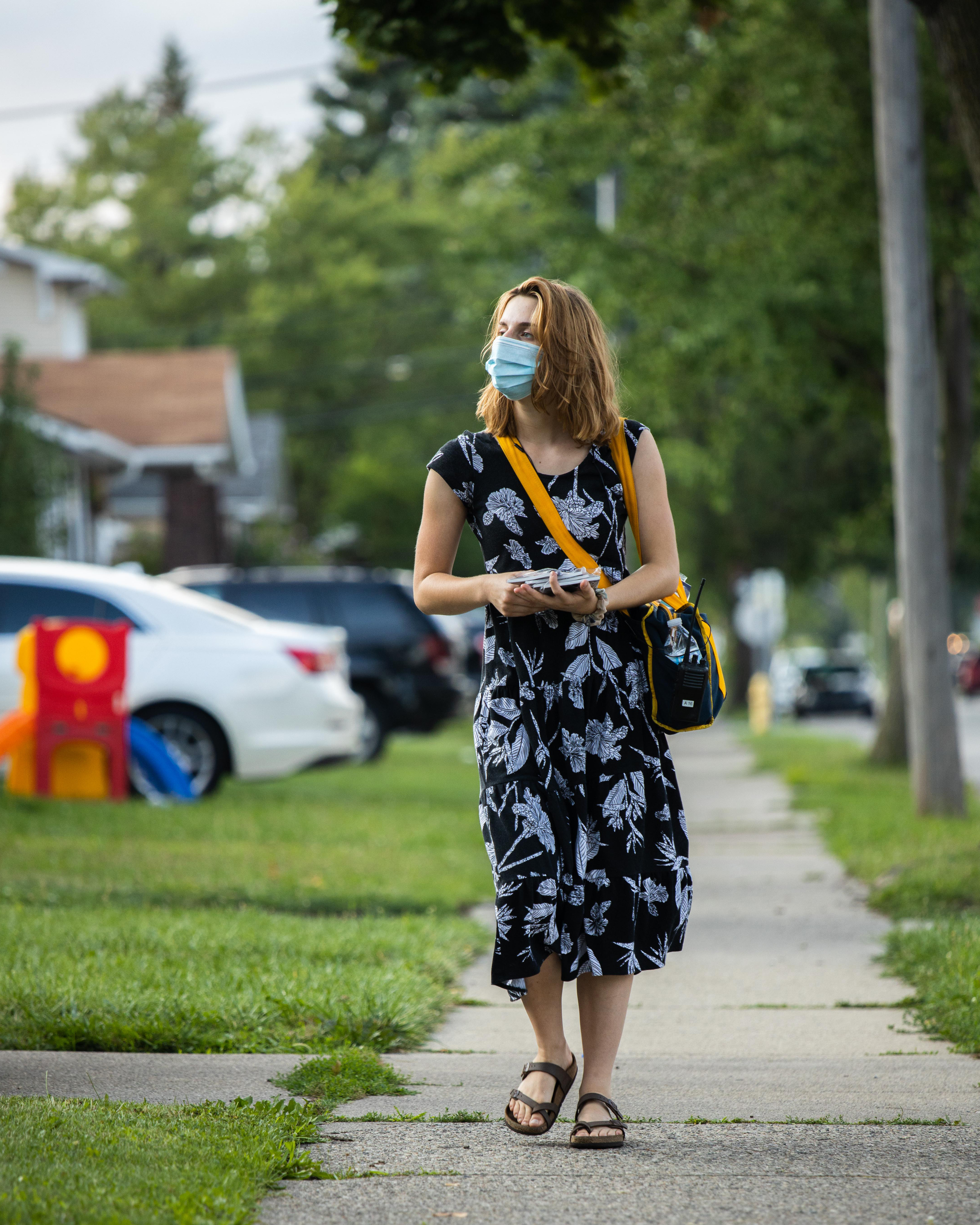 Michigan Youth Rush member canvasses in a neighborhood in Dearborn, Michigan – home to the largest population of Arab Americans in the United States. 