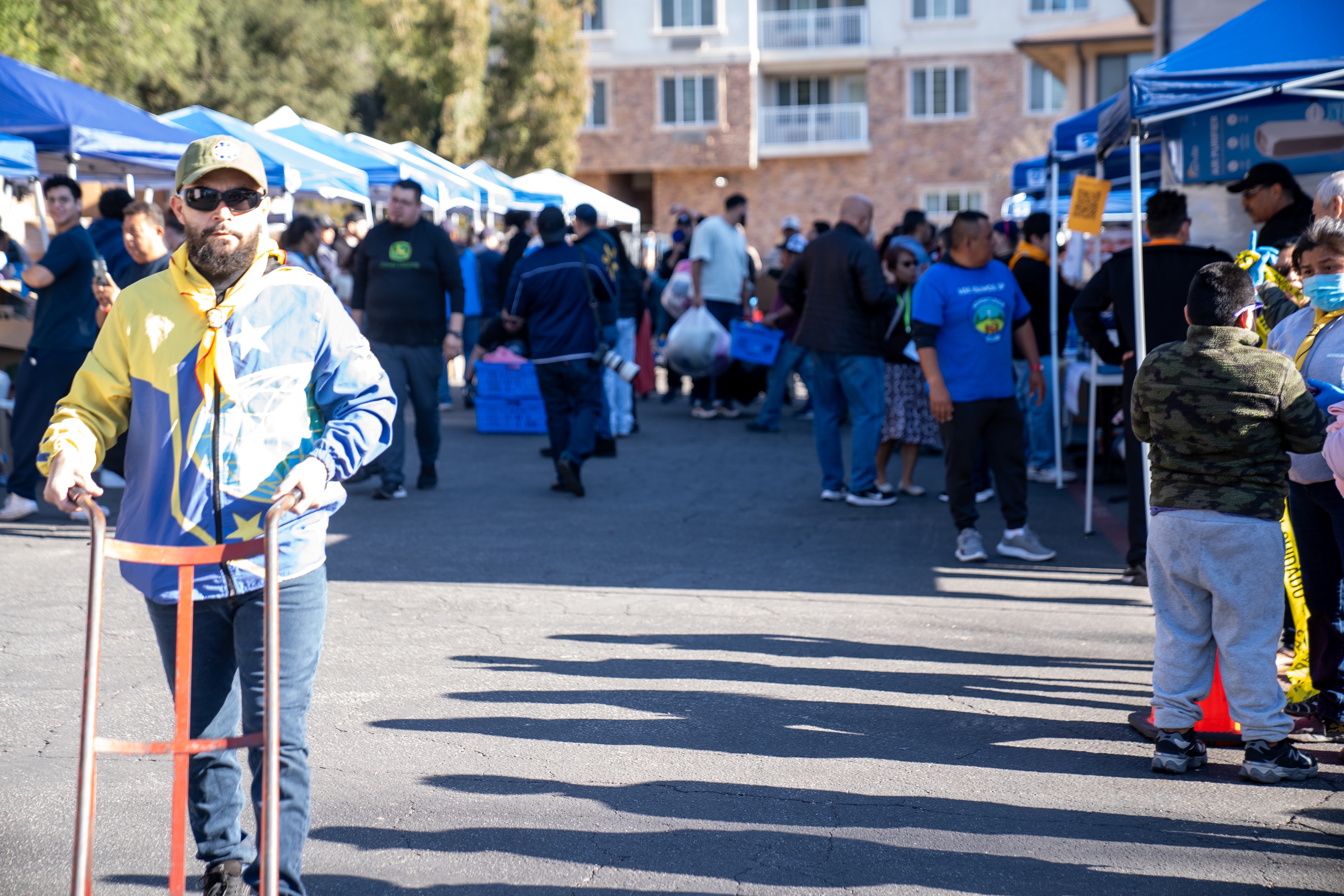 A January 12, 2025, outreach event brings together volunteers from area churches and organizations, as well as Southern California Conference staff members, all working together to provide food, water, clothing, and other items to those impacted by the fires. Photo provided by the Southern California Conference