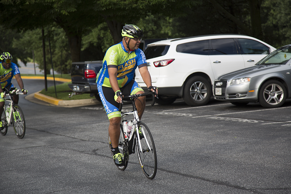 warming up for bike ride